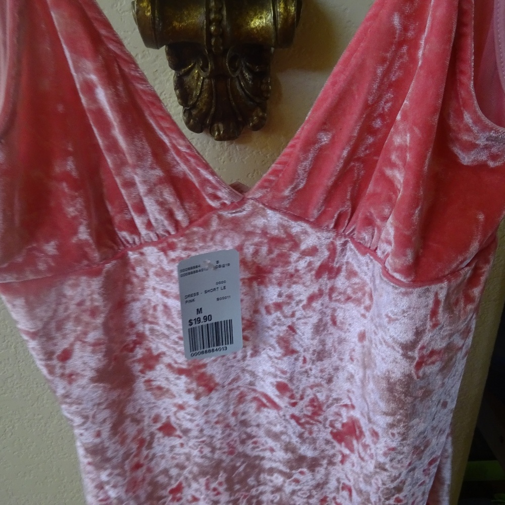 Velvet Sleeveless Dress size M pink